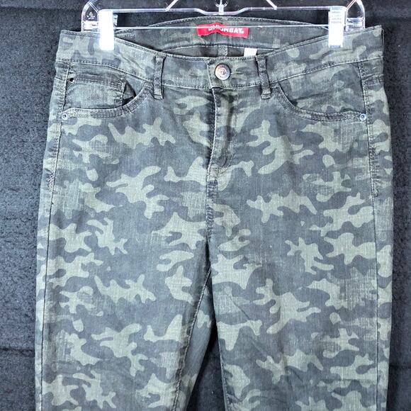 Union Bay Womens Jeans Green Camouflage Denim Mid Rise Skinny Stretch 13 - Picture 2 of 11